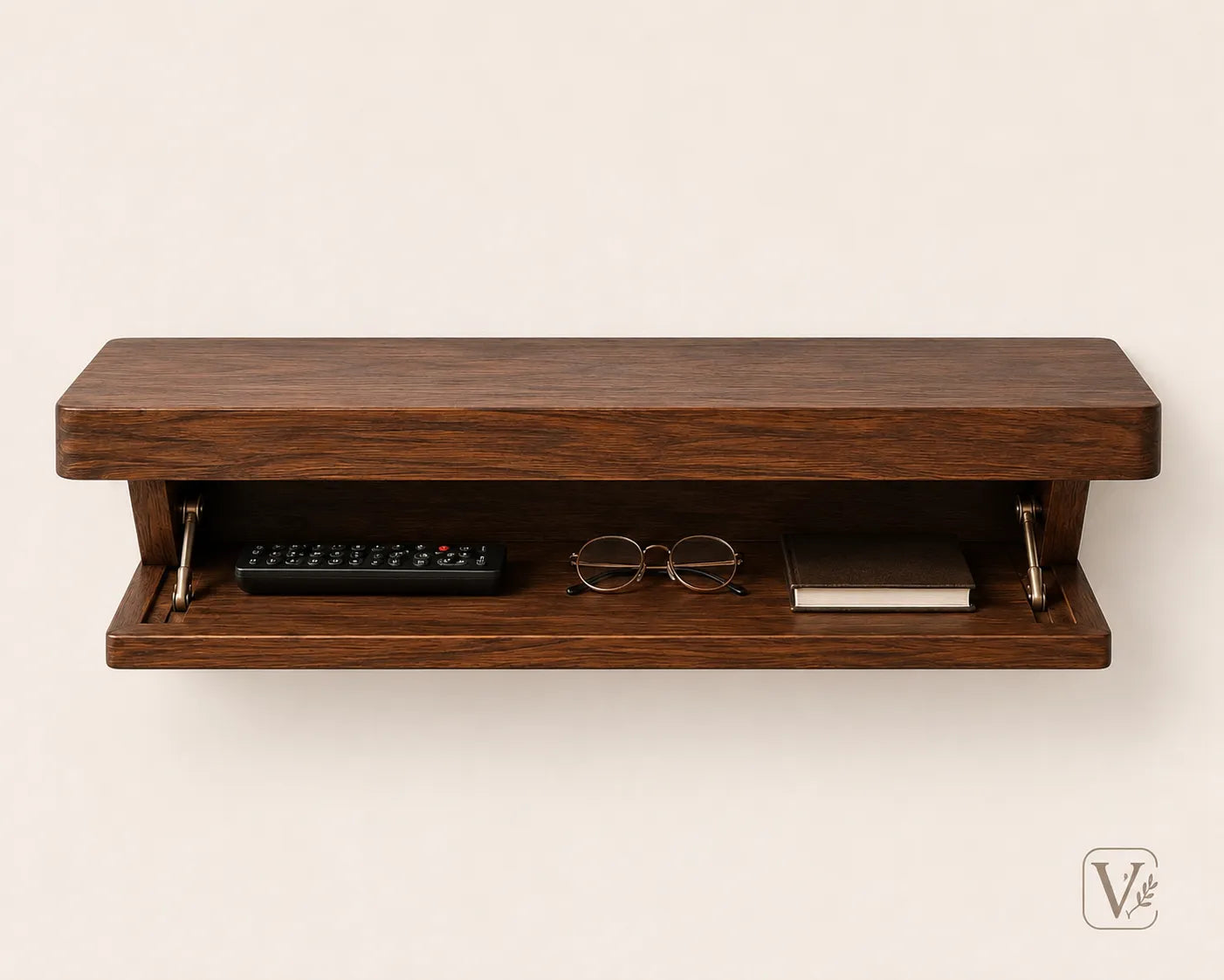 Floating Wall Shelf — With Hidden Cupboard